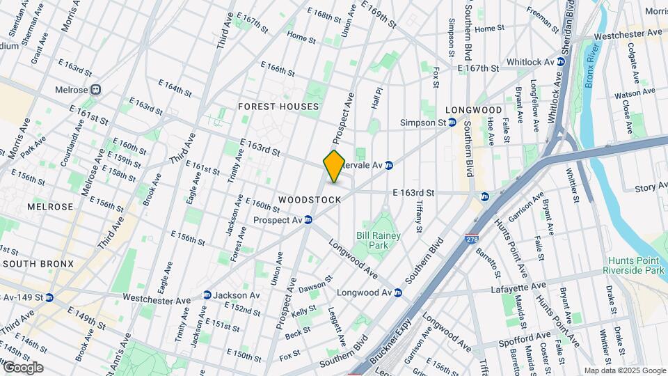 Geel East 162nd Street Mapa y Detalles de la Ubicación
