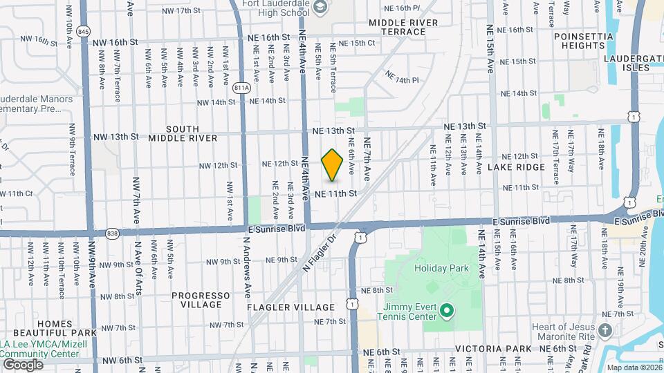 1111 NE 5th Terrace Mapa y Detalles de la Ubicación