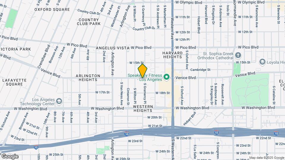1601 S Gramercy Pl Map and Location Details