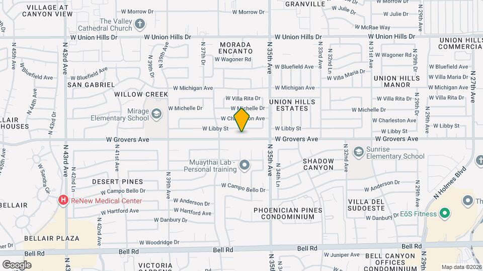 3608 W Grovers Ave Mapa y Detalles de la Ubicación