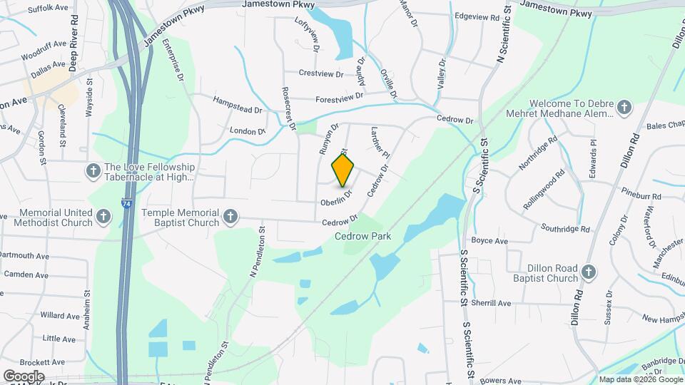 1711 Oberlin Dr Map and Location Details