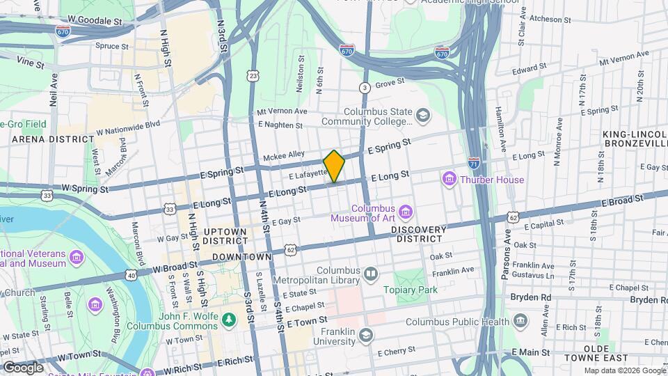 325-327 E Long St Mapa y Detalles de la Ubicación