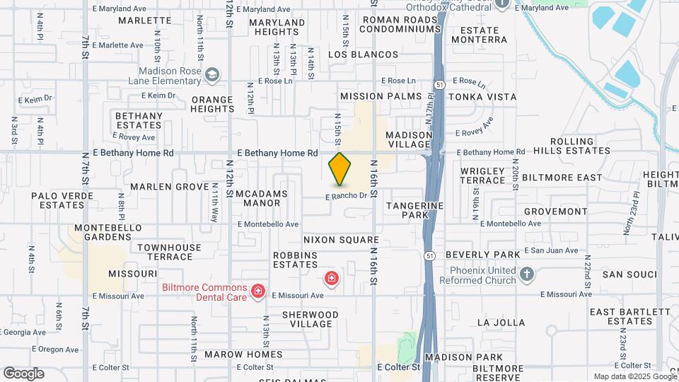 1504 E Rancho Dr Map and Location Details