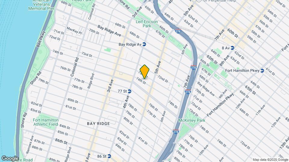 447 74th St, Unit 2nd floor Map and Location Details