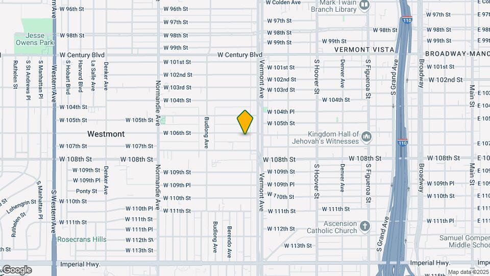 1024 W 106th St, Unit D Mapa y Detalles de la Ubicación