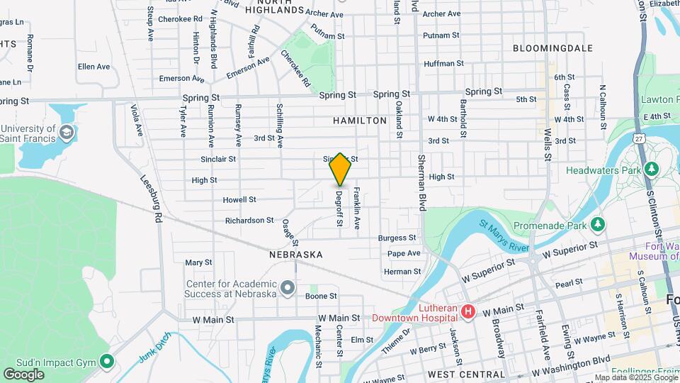 1126 Degroff St Map and Location Details