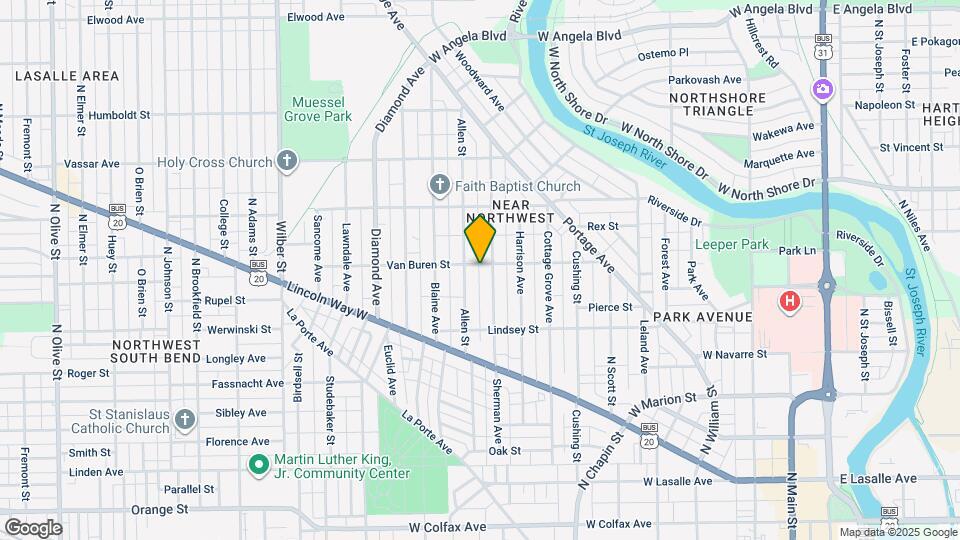 1036 Van Buren St Map and Location Details