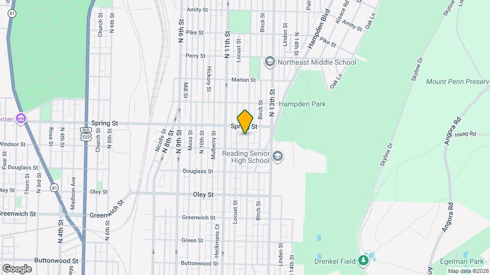 940 N 12th St Map and Location Details