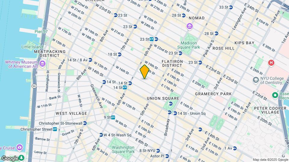 25 W 16th St Map and Location Details