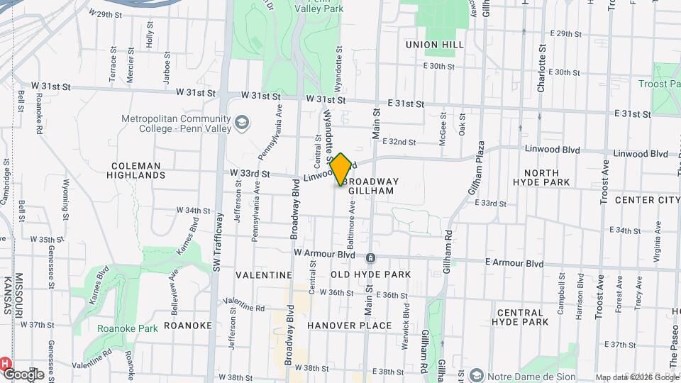 3327 Wyandotte St Map and Location Details