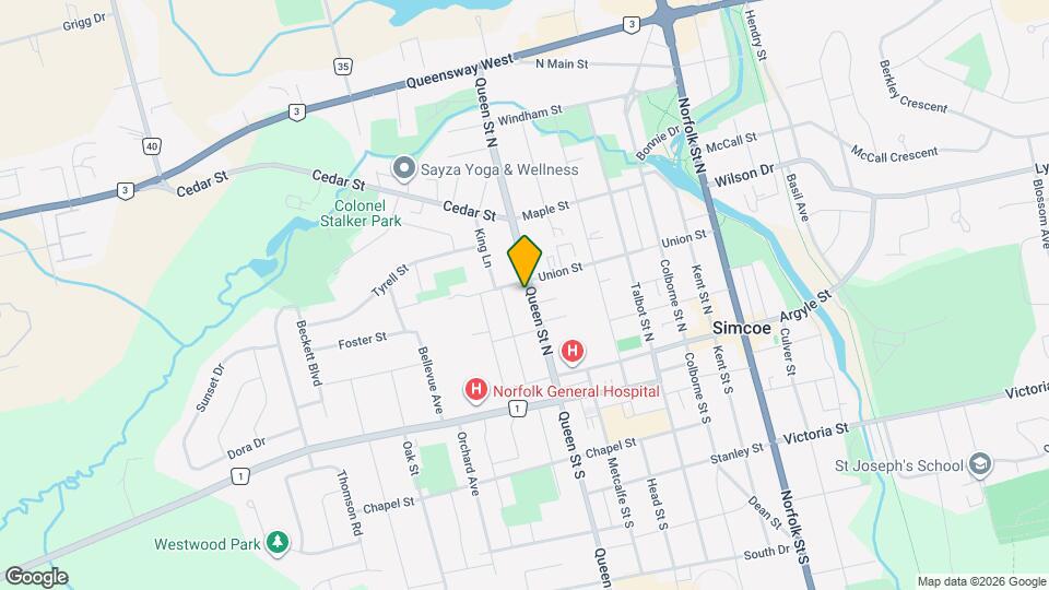 104 Queen St N Map and Location Details