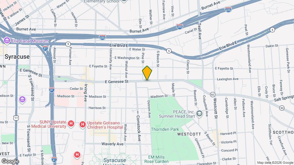 1414 E Genesee St Mapa y Detalles de la Ubicación