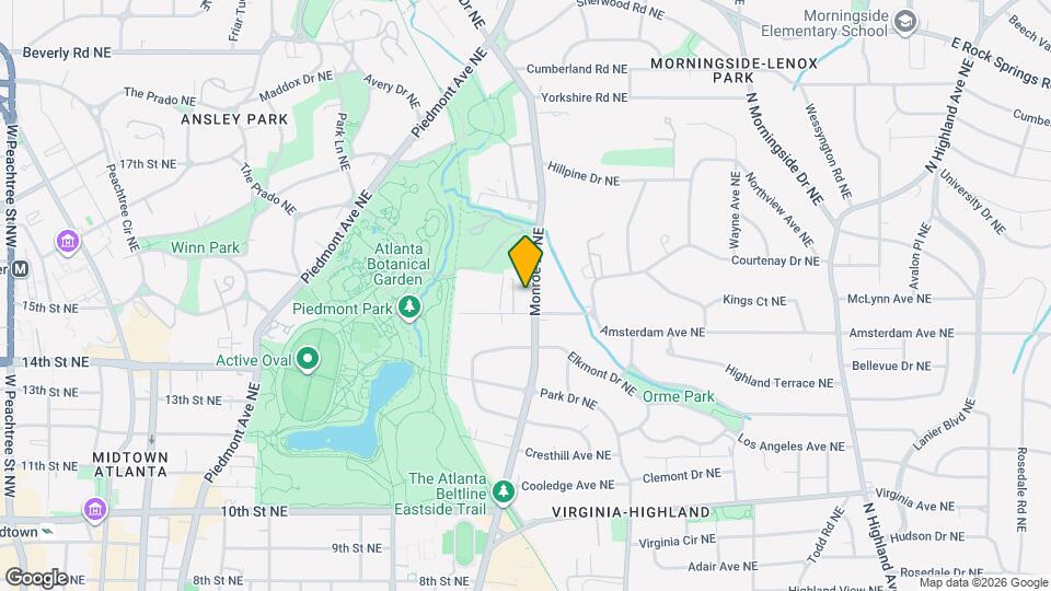1246 Monroe Dr NE, Unit A Mapa y Detalles de la Ubicación