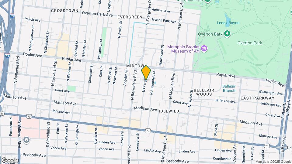 122 N Evergreen St Map and Location Details