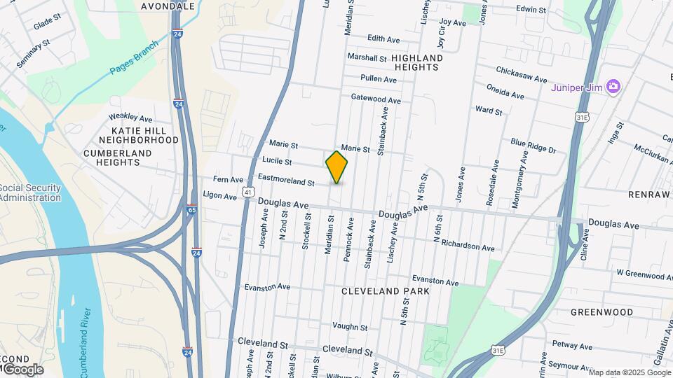 1313 Meridian St Map and Location Details