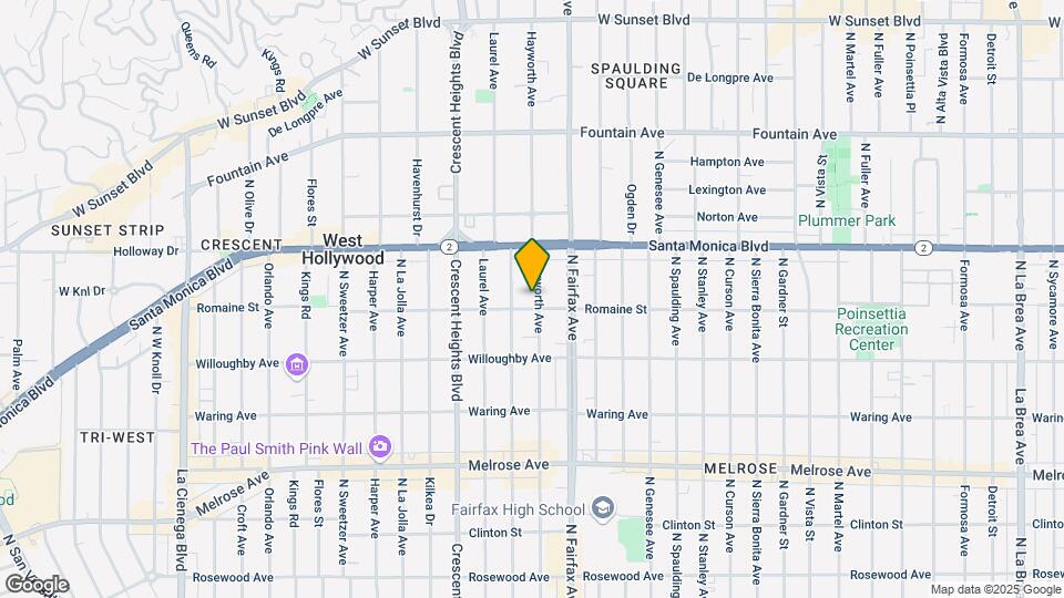 1009 N Hayworth Ave Map and Location Details