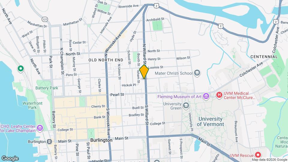 41 N Willard St, Unit 2 Map and Location Details