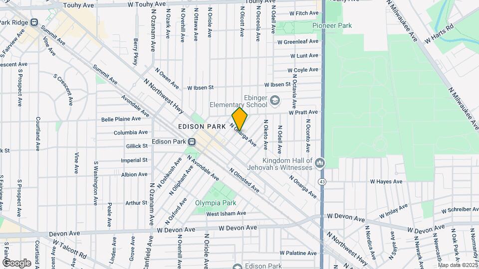 6743 N Oxford Ave Map and Location Details