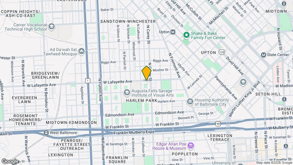 1317 W Lafayette Ave Mapa y Detalles de la Ubicación