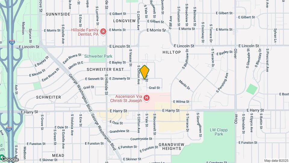 1109 S Yale St Map and Location Details