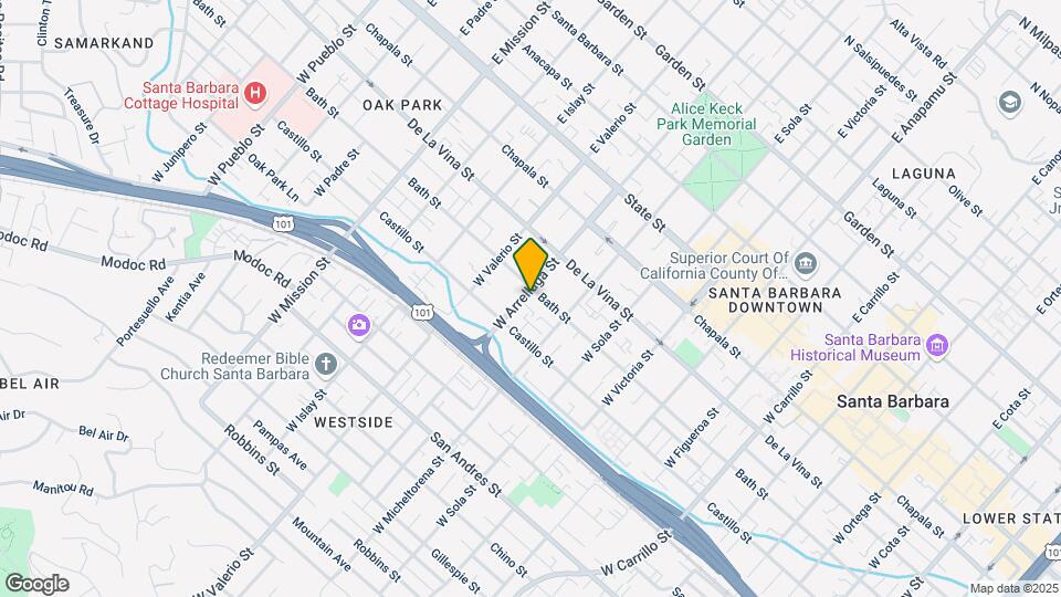 303-307 W Arrellaga St Map and Location Details