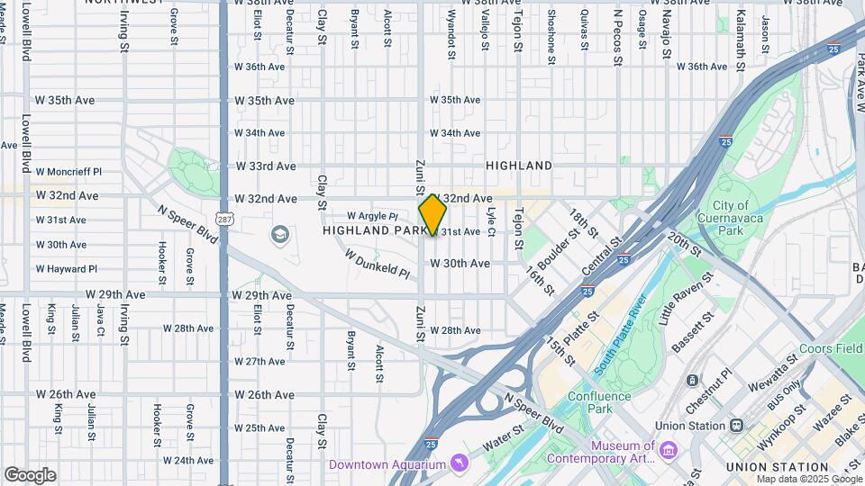 3036 Zuni St Map and Location Details