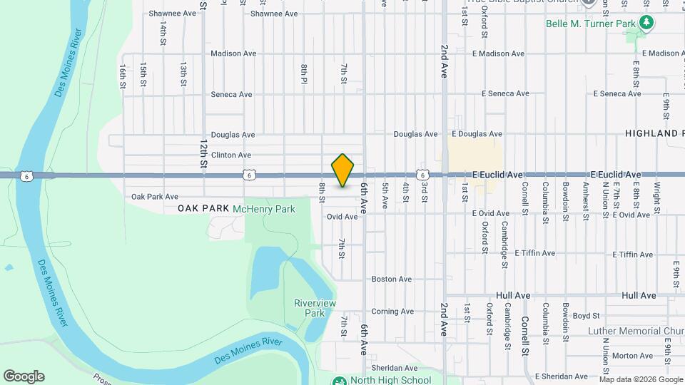 621 Oak Park Ave Map and Location Details