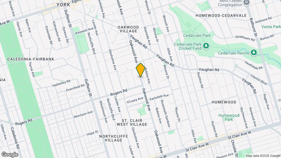 384 Oakwood Ave Map and Location Details