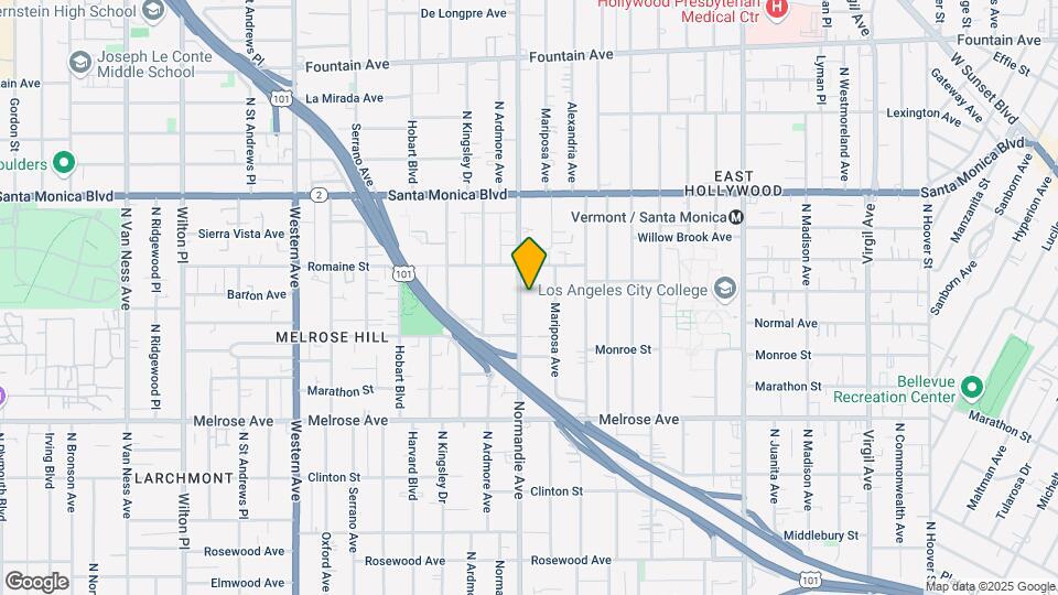 942 N Normandie Ave Map and Location Details