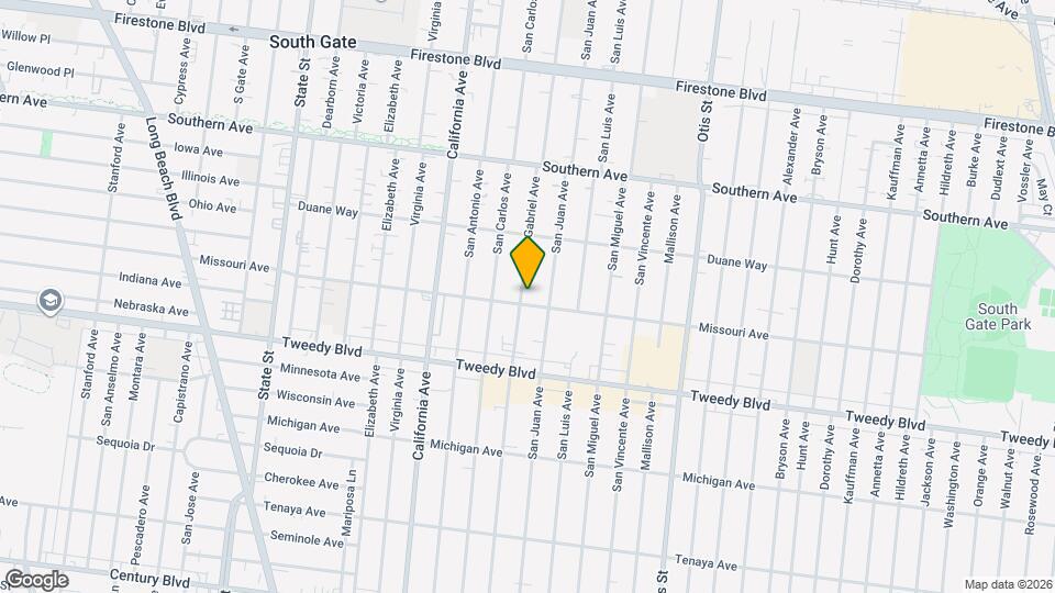 9636 1/2 San Gabriel Ave Map and Location Details