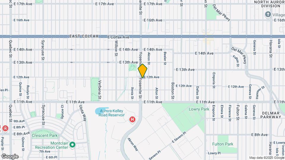 1180 Yosemite St Map and Location Details