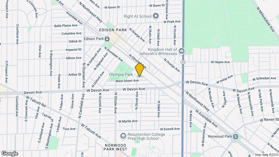 6445 N Oketo Ave, Unit 2nd Floor Map and Location Details