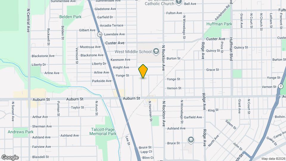1619 Evergreen St Map and Location Details
