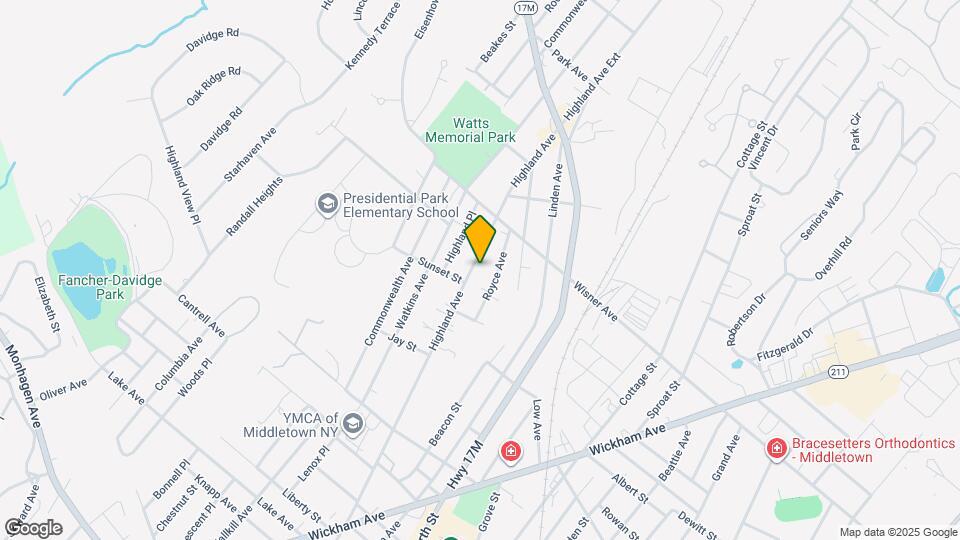 184 Highland Ave Map and Location Details