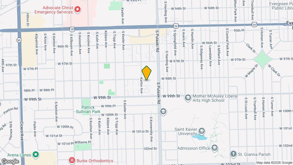 9801 Karlov Ave Map and Location Details