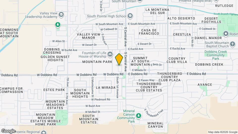 South Mountain Lofts Townhomes Mapa y Detalles de la Ubicación