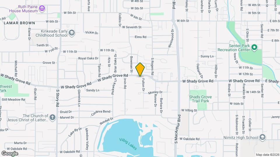 1606 W Shady Grove Rd Mapa y Detalles de la Ubicación