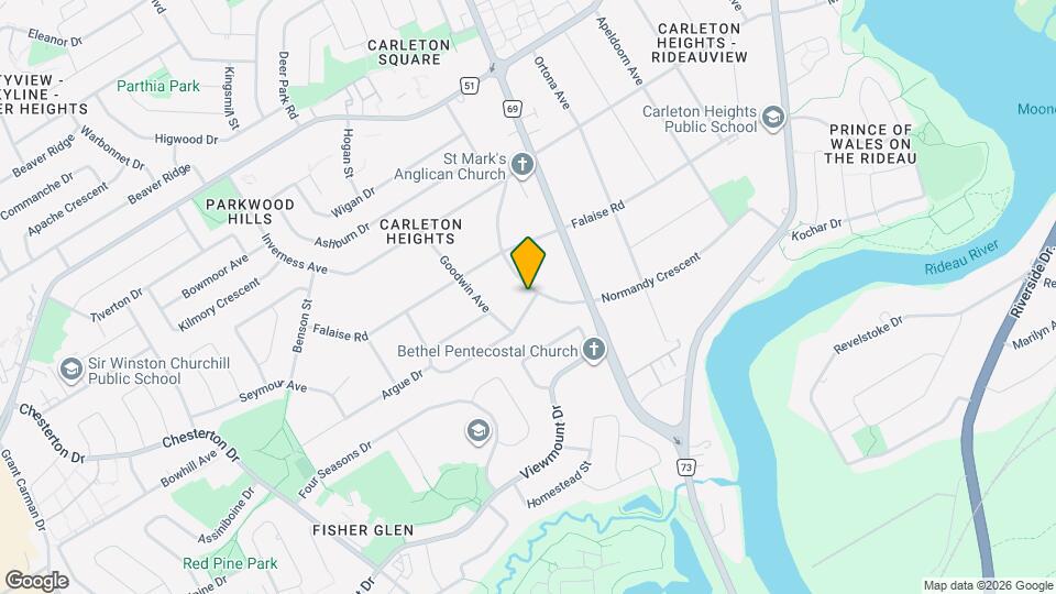 1151 Normandy Crescent Map and Location Details