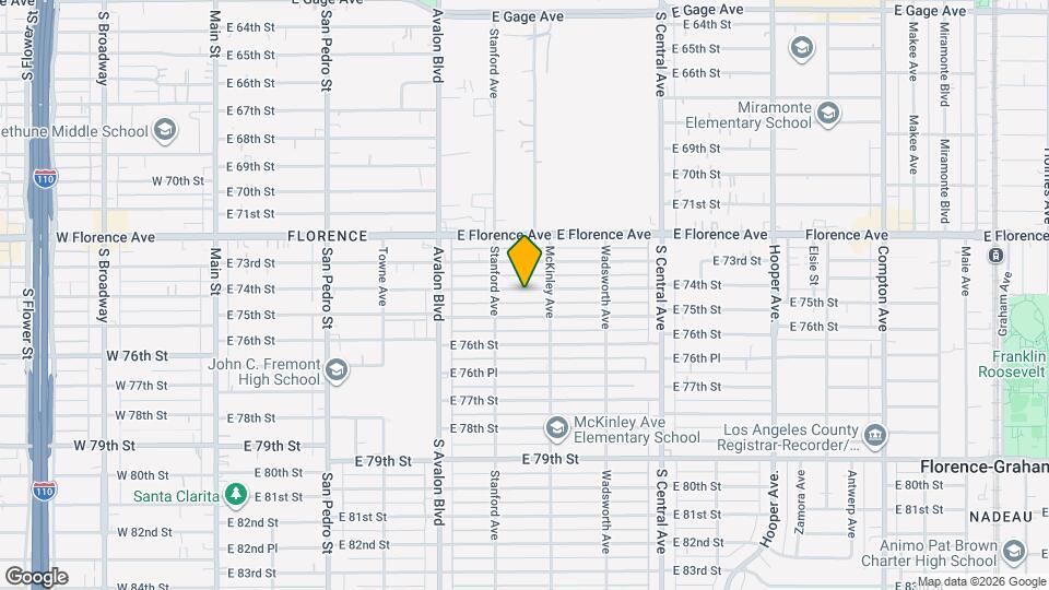 732 E 74th St Map and Location Details