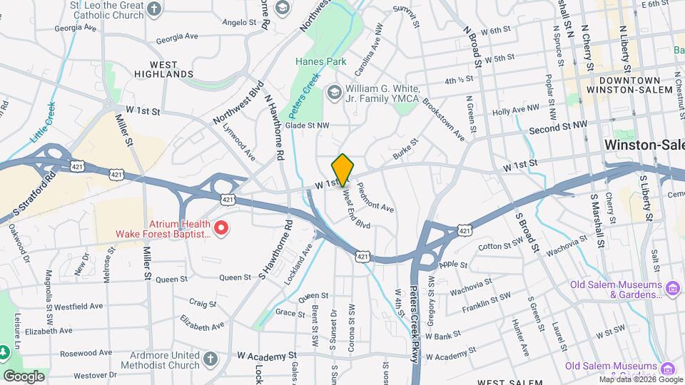 1017 W End Blvd Map and Location Details