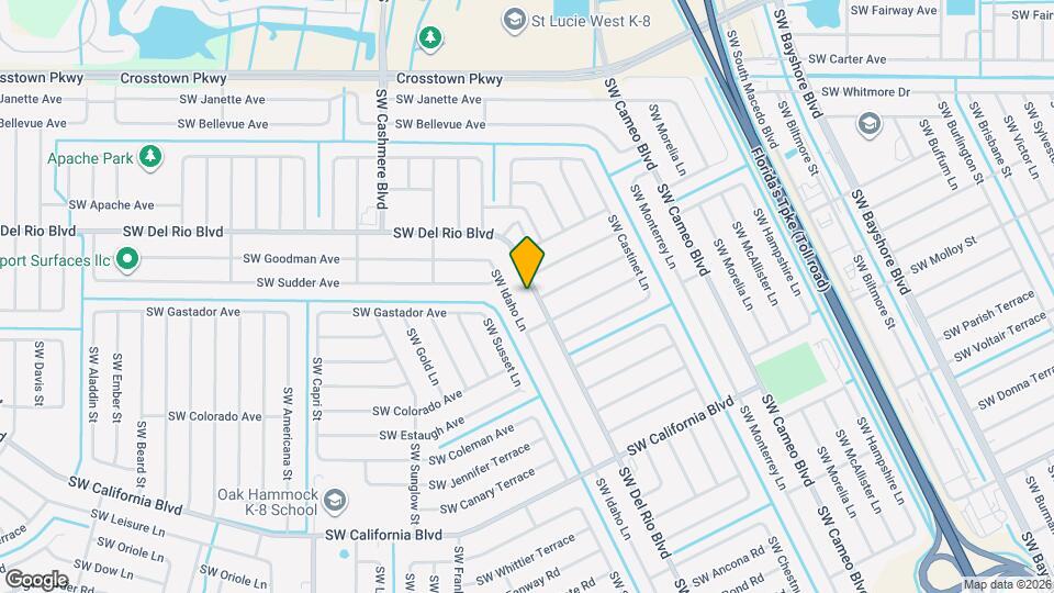 1118 SW Del Rio Blvd Map and Location Details