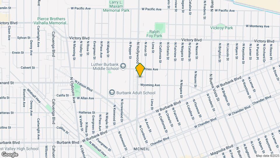 1720 N Hollywood Way, Unit A Map and Location Details