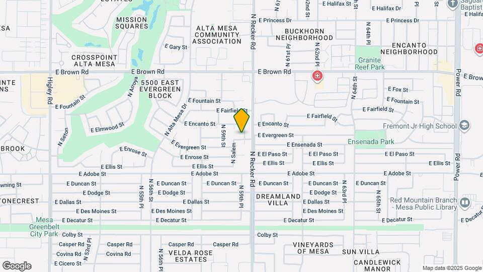 5954 E Elmwood St Map and Location Details