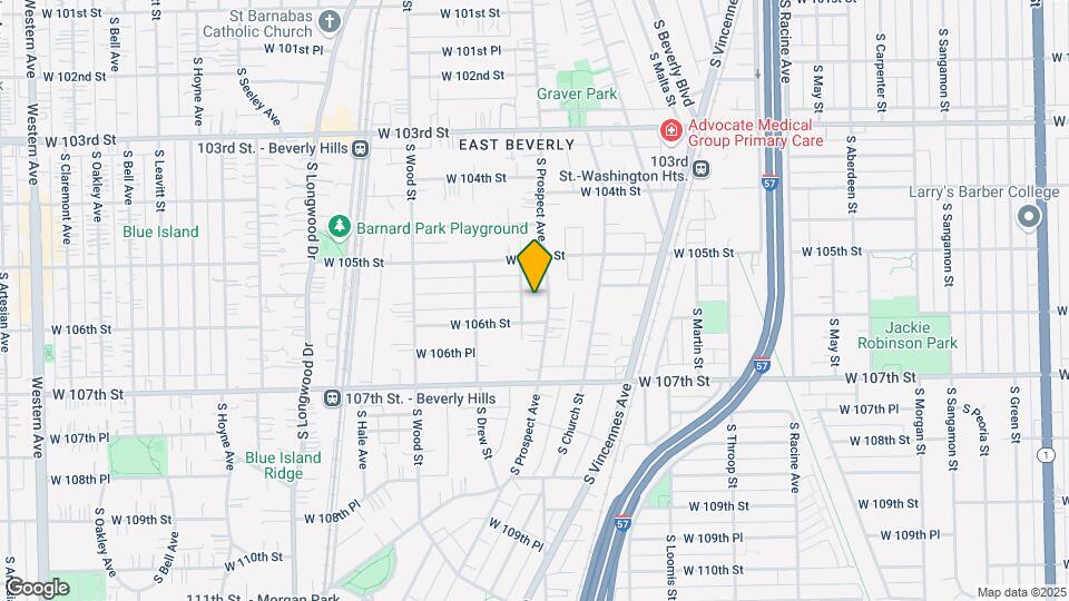 1611 W 105th Pl Map and Location Details