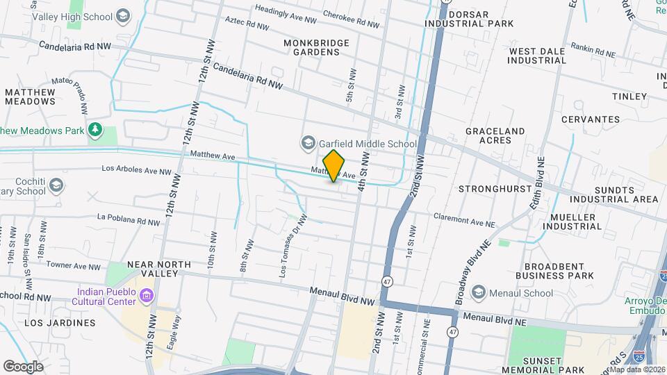 505 Los Arboles Ave NW Map and Location Details