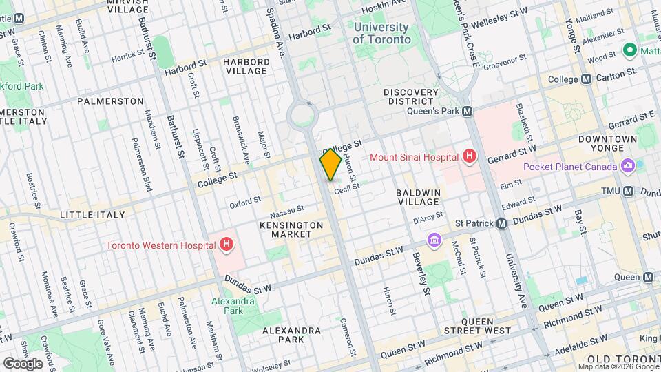 389 Spadina Ave. Map and Location Details
