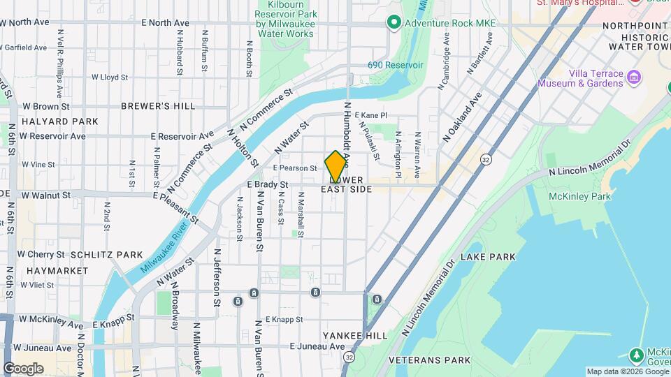 1021 E Brady St Map and Location Details