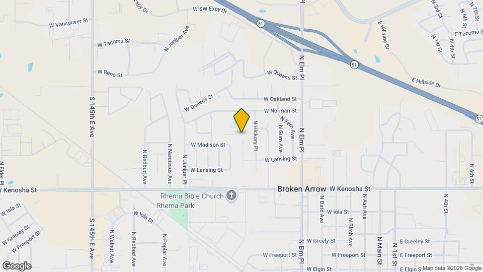 1132 N Hickory Dr Map and Location Details