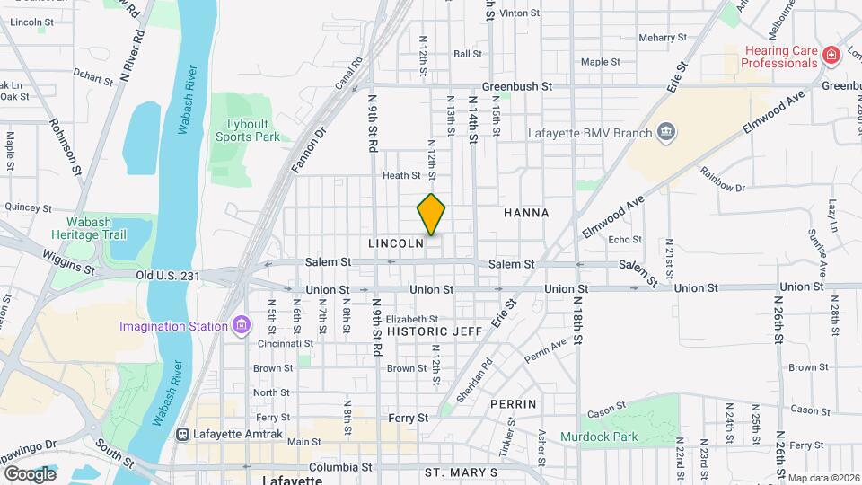1105 Tippecanoe St Map and Location Details