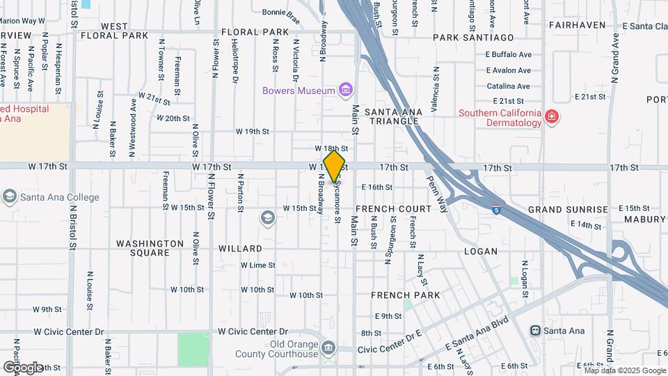 1524 N Sycamore St Map and Location Details